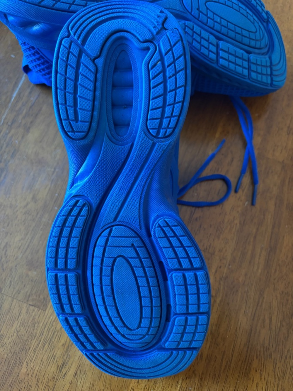 Bright Electric Blue Knit Lace-Up Sneakers - Picture 6 of 10
